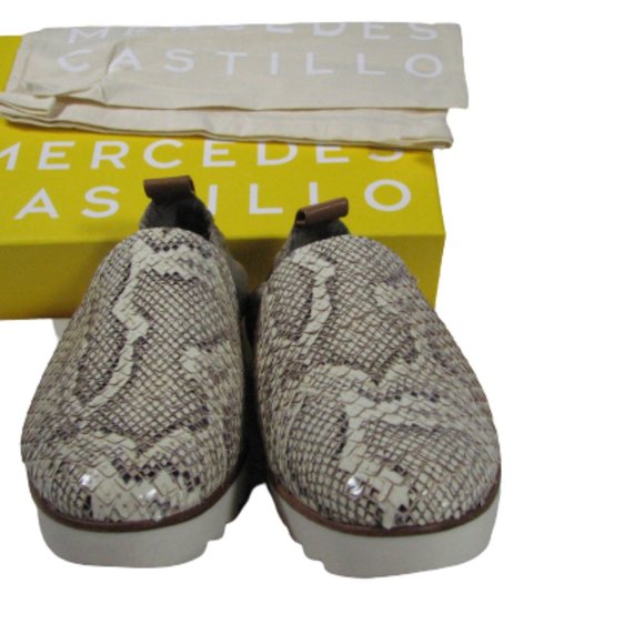 Mercedes Castillo Charlete2 Snake Print Slip On 9 Women Loafer Shoes Leather NEW - Picture 4 of 9
